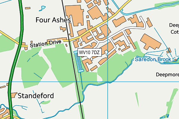 WV10 7DZ map - OS VectorMap District (Ordnance Survey)