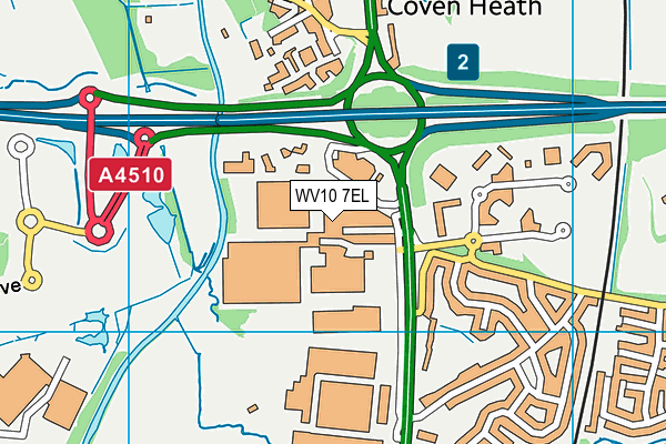 WV10 7EL map - OS VectorMap District (Ordnance Survey)