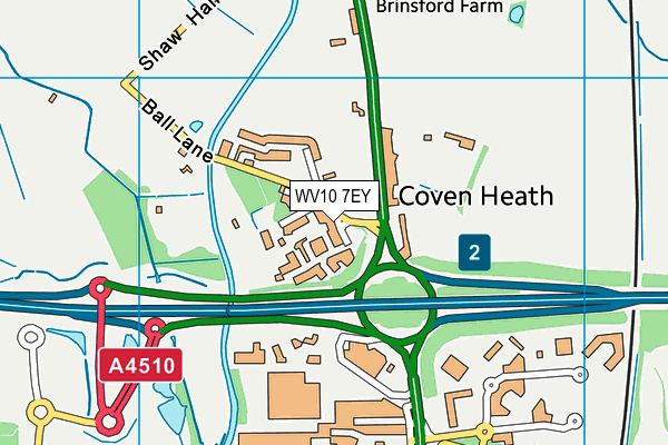 WV10 7EY map - OS VectorMap District (Ordnance Survey)