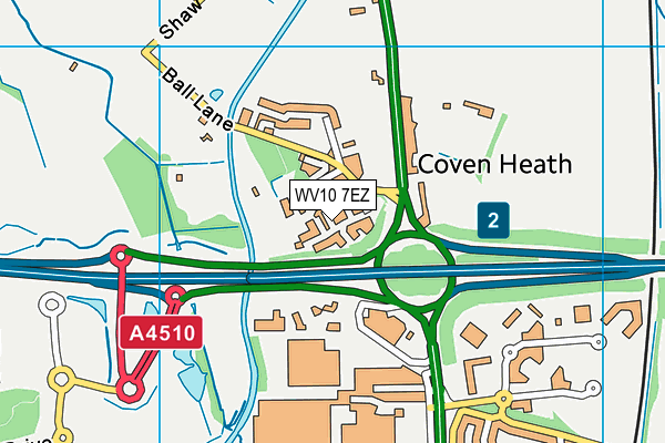 WV10 7EZ map - OS VectorMap District (Ordnance Survey)