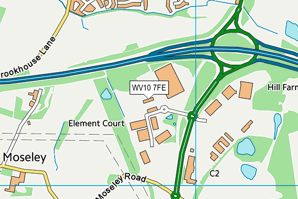 WV10 7FE map - OS VectorMap District (Ordnance Survey)