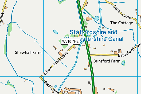 WV10 7HE map - OS VectorMap District (Ordnance Survey)