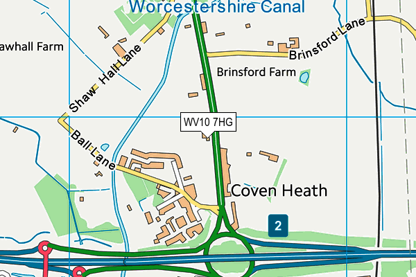 WV10 7HG map - OS VectorMap District (Ordnance Survey)