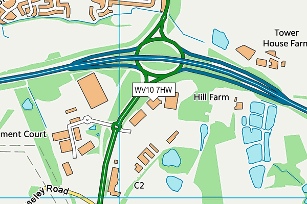 WV10 7HW map - OS VectorMap District (Ordnance Survey)