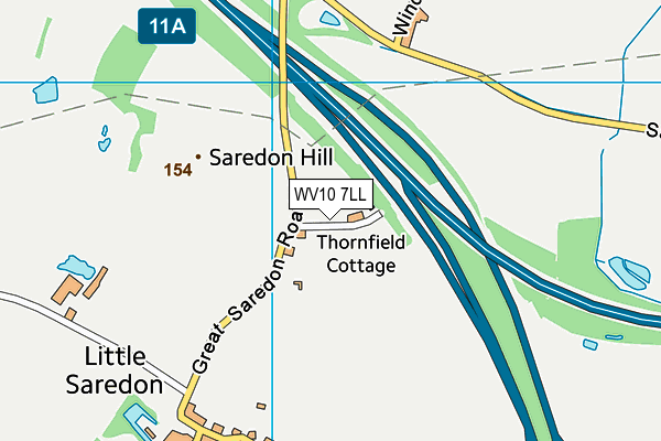 WV10 7LL map - OS VectorMap District (Ordnance Survey)