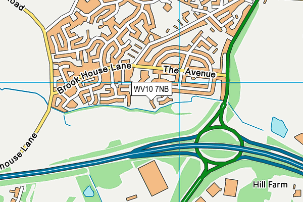 WV10 7NB map - OS VectorMap District (Ordnance Survey)