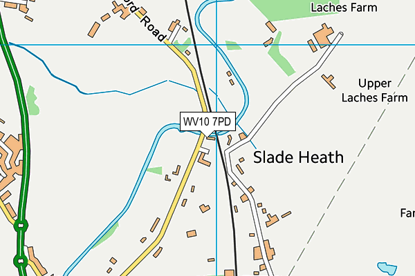 WV10 7PD map - OS VectorMap District (Ordnance Survey)