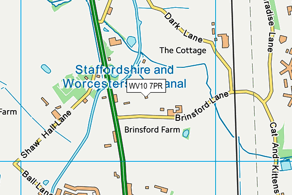 Brinsford Stadium (Wolverhampton Casuals Fc) map (WV10 7PR) - OS VectorMap District (Ordnance Survey)