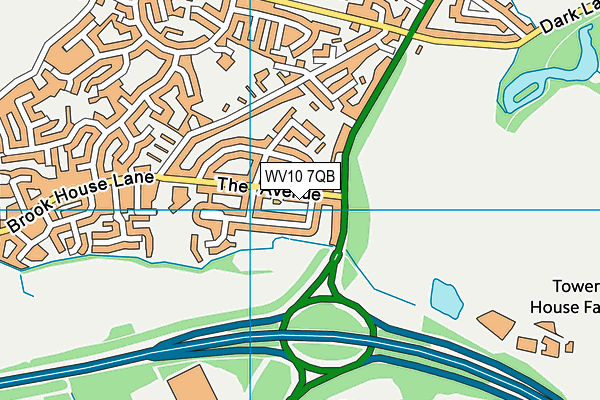 WV10 7QB map - OS VectorMap District (Ordnance Survey)