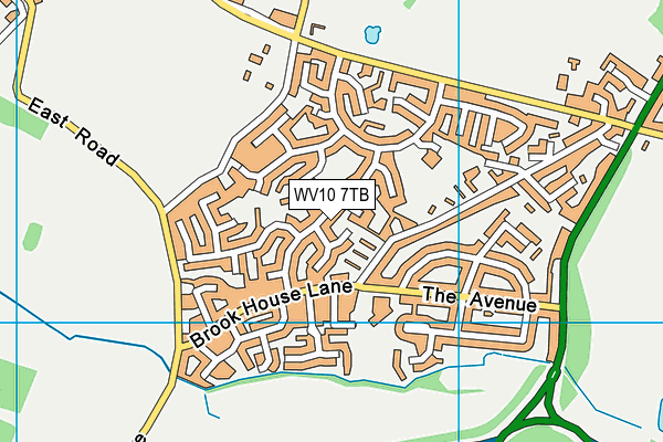 WV10 7TB map - OS VectorMap District (Ordnance Survey)