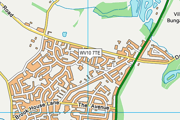 WV10 7TE map - OS VectorMap District (Ordnance Survey)