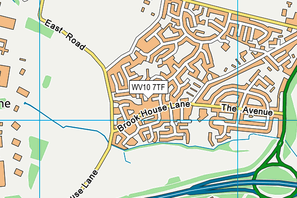 WV10 7TF map - OS VectorMap District (Ordnance Survey)