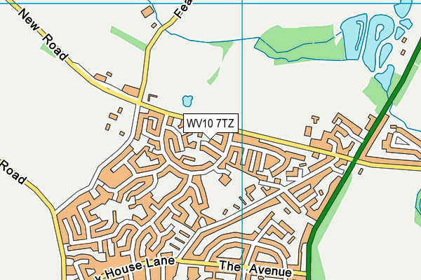 WV10 7TZ map - OS VectorMap District (Ordnance Survey)