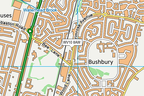 WV10 8AW map - OS VectorMap District (Ordnance Survey)