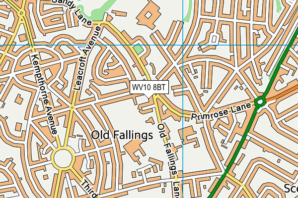 WV10 8BT map - OS VectorMap District (Ordnance Survey)