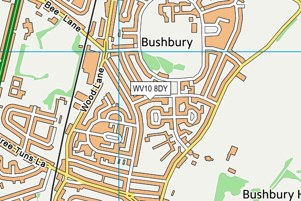 WV10 8DY map - OS VectorMap District (Ordnance Survey)
