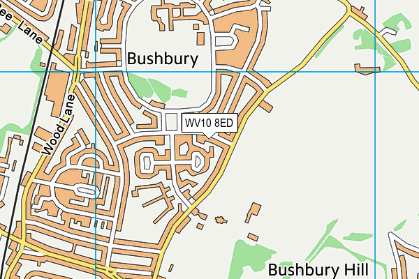 Woodbury School map (WV10 8ED) - OS VectorMap District (Ordnance Survey)