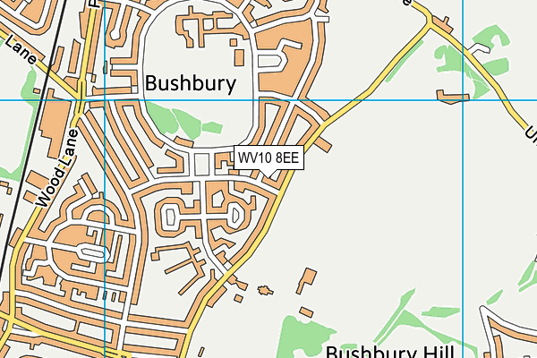 WV10 8EE map - OS VectorMap District (Ordnance Survey)