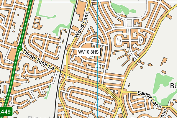 WV10 8HS map - OS VectorMap District (Ordnance Survey)