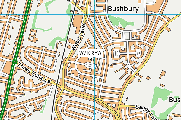 WV10 8HW map - OS VectorMap District (Ordnance Survey)
