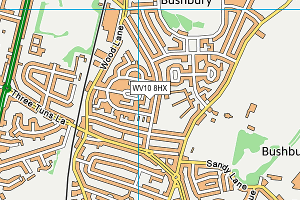 WV10 8HX map - OS VectorMap District (Ordnance Survey)