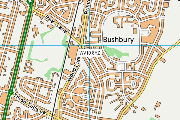 WV10 8HZ map - OS VectorMap District (Ordnance Survey)