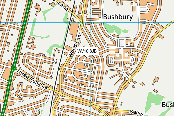 WV10 8JB map - OS VectorMap District (Ordnance Survey)