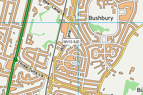 WV10 8JD map - OS VectorMap District (Ordnance Survey)