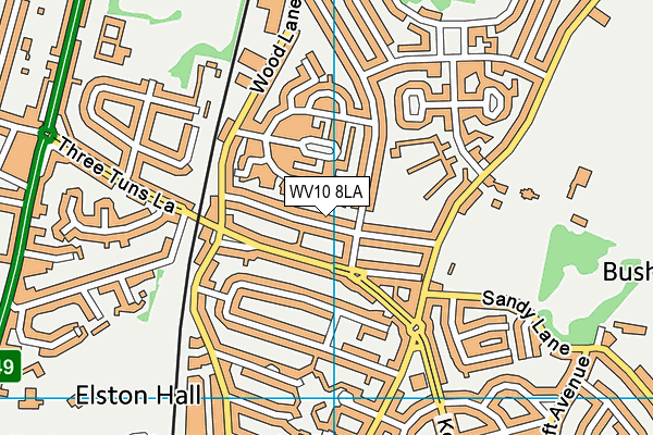 WV10 8LA map - OS VectorMap District (Ordnance Survey)