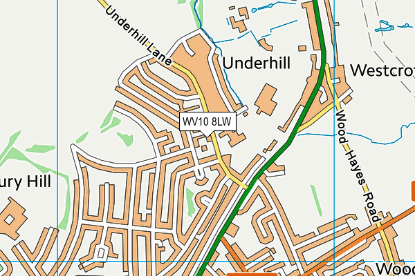 WV10 8LW map - OS VectorMap District (Ordnance Survey)