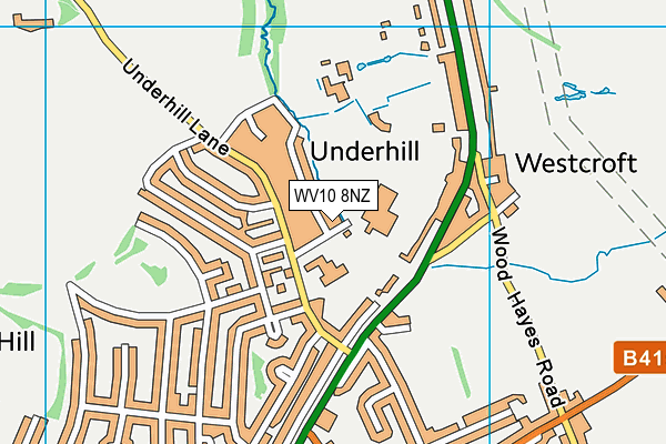 Berrybrook Primary School map (WV10 8NZ) - OS VectorMap District (Ordnance Survey)