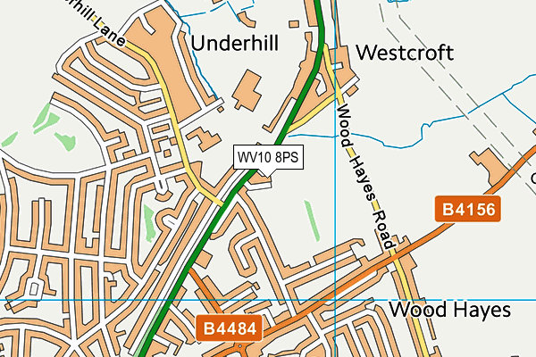 WV10 8PS map - OS VectorMap District (Ordnance Survey)