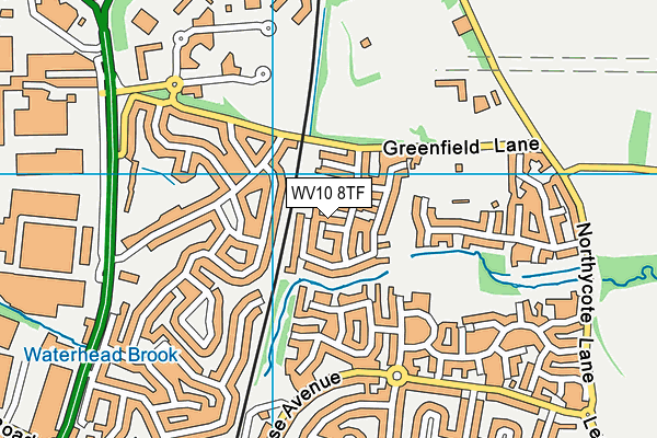 WV10 8TF map - OS VectorMap District (Ordnance Survey)