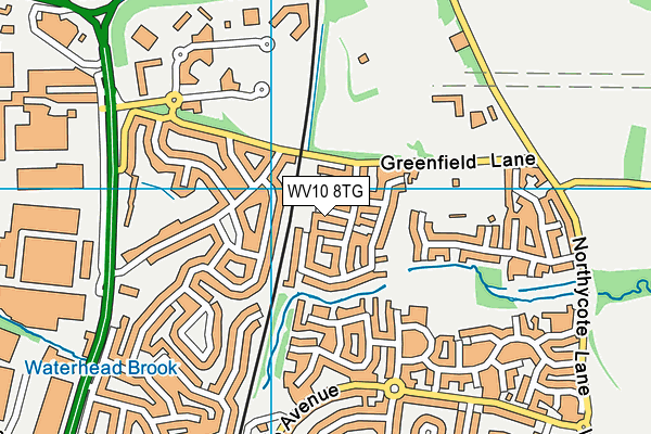 WV10 8TG map - OS VectorMap District (Ordnance Survey)