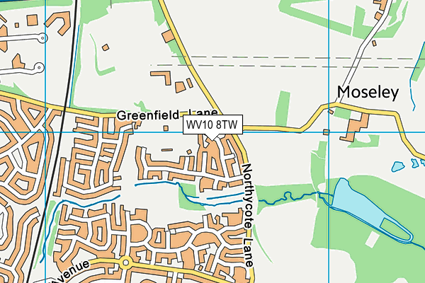 WV10 8TW map - OS VectorMap District (Ordnance Survey)