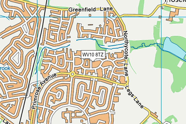 WV10 8TZ map - OS VectorMap District (Ordnance Survey)