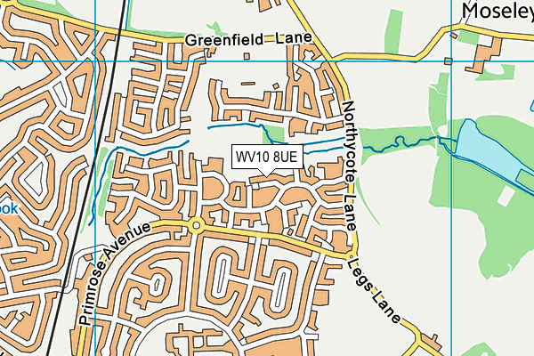WV10 8UE map - OS VectorMap District (Ordnance Survey)