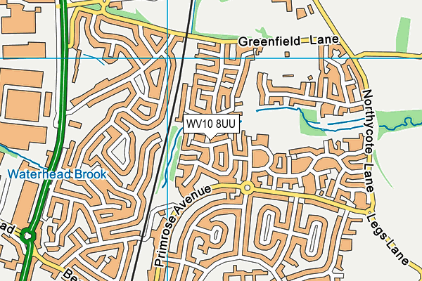 WV10 8UU map - OS VectorMap District (Ordnance Survey)