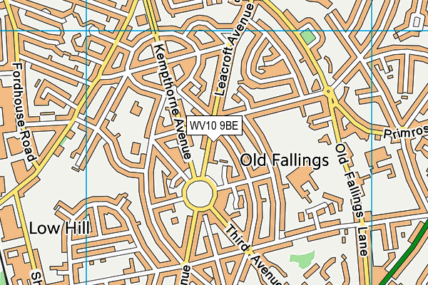 WV10 9BE map - OS VectorMap District (Ordnance Survey)