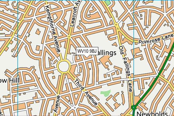 WV10 9BJ map - OS VectorMap District (Ordnance Survey)