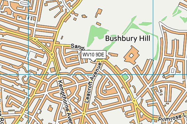 WV10 9DE map - OS VectorMap District (Ordnance Survey)