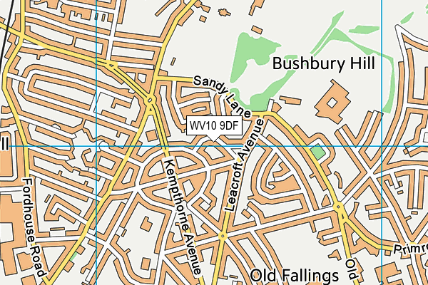 WV10 9DF map - OS VectorMap District (Ordnance Survey)