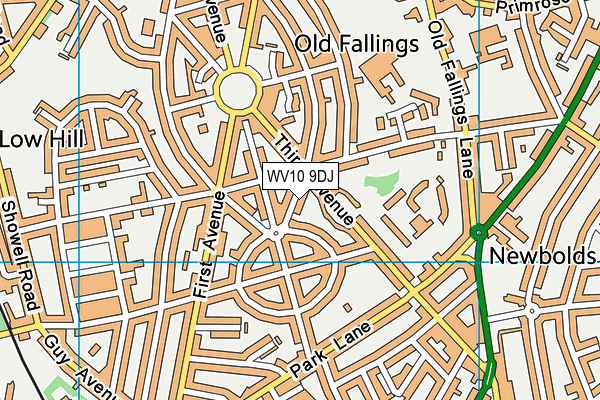 WV10 9DJ map - OS VectorMap District (Ordnance Survey)