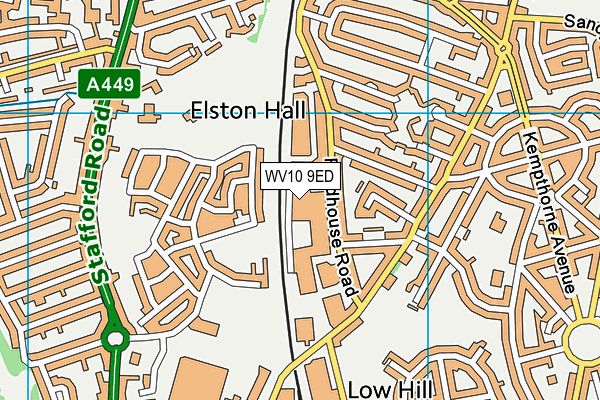 WV10 9ED map - OS VectorMap District (Ordnance Survey)