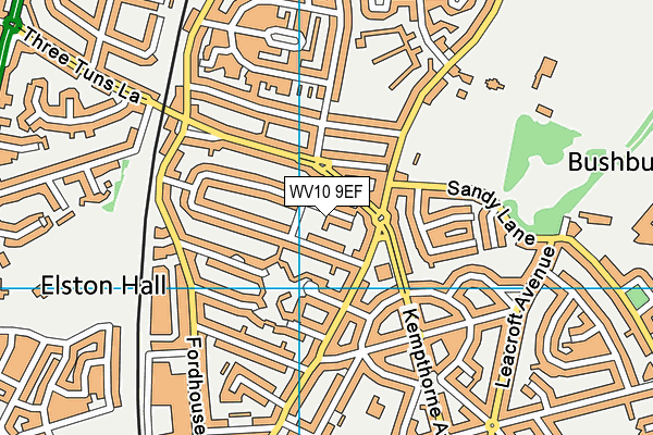 WV10 9EF map - OS VectorMap District (Ordnance Survey)