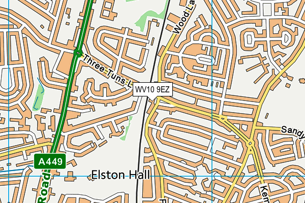 WV10 9EZ map - OS VectorMap District (Ordnance Survey)