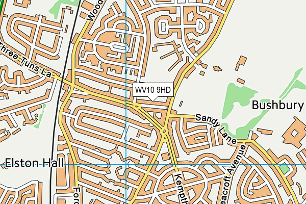 WV10 9HD map - OS VectorMap District (Ordnance Survey)