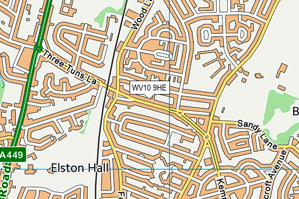 WV10 9HE map - OS VectorMap District (Ordnance Survey)