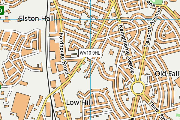 WV10 9HL map - OS VectorMap District (Ordnance Survey)