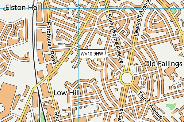 WV10 9HW map - OS VectorMap District (Ordnance Survey)